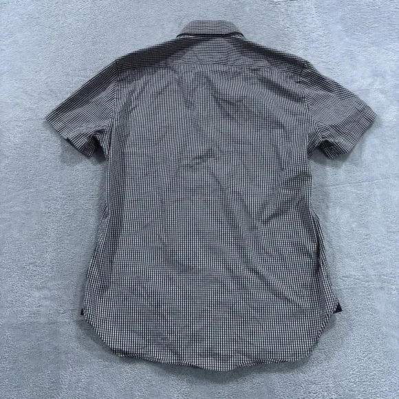 Moschino 30 years Button Shirt Short Sleeve Men 39 15 1/2 Preppy Luxury Black - Picture 6 of 7